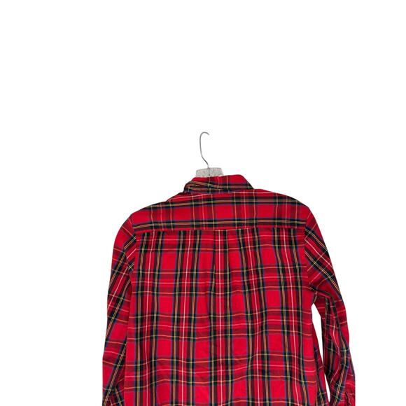 J.Crew Crewcuts Boys Shirt Red Tartan Plaid Holiday Long Sleeve Button Down 12 - Picture 7 of 11